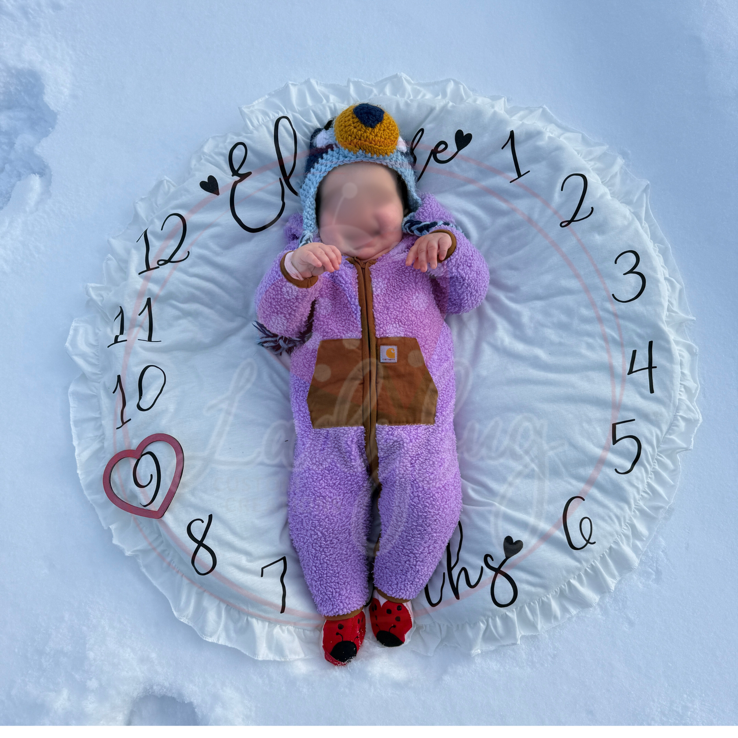 Personalized Milestone Round Baby Mat - 36in Round