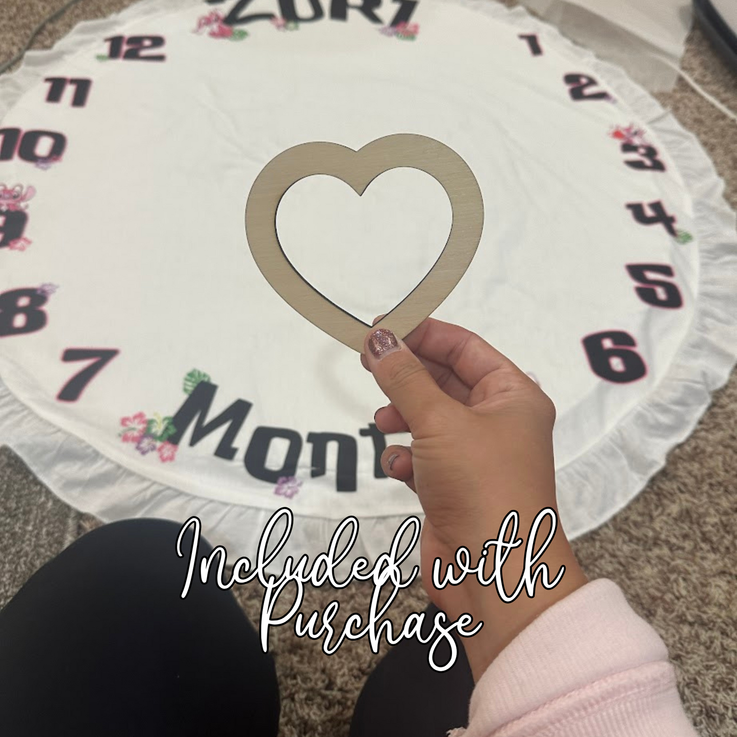 Personalized Milestone Round Baby Mat - 36in Round
