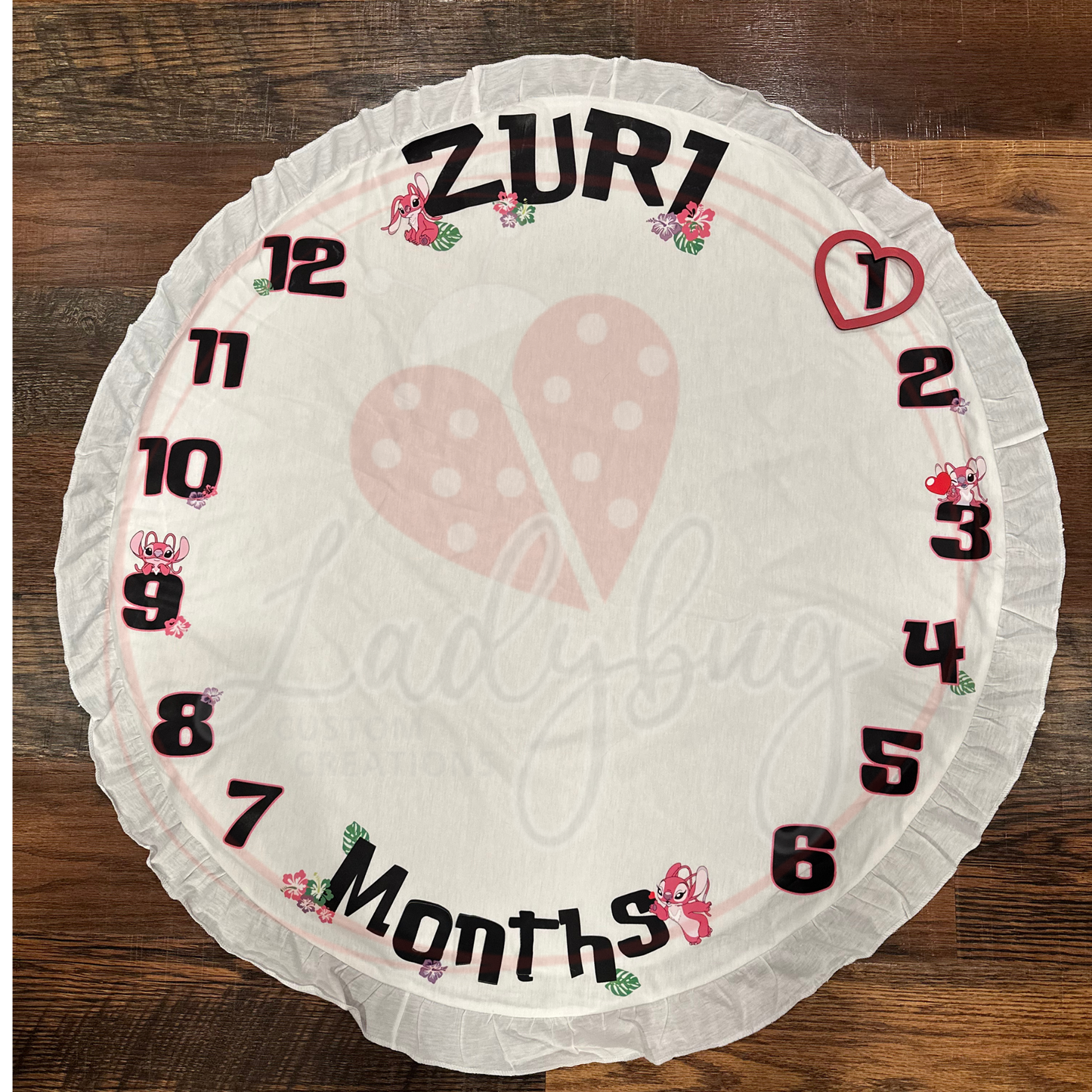 Personalized Milestone Round Baby Mat - 36in Round