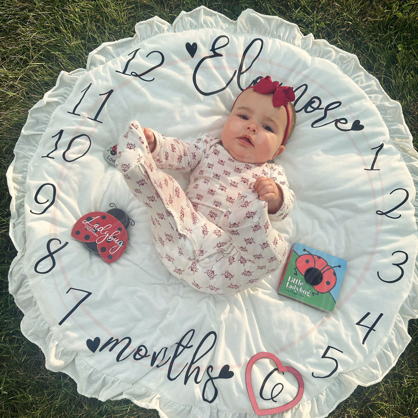 Personalized Milestone Round Baby Mat - 36in Round