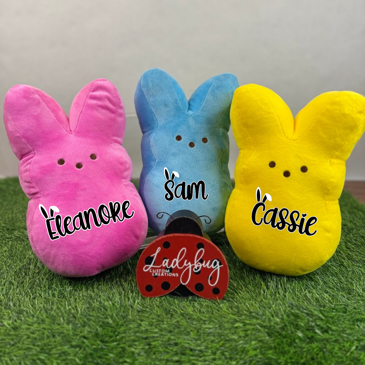 Personalized Peep Medium Marshmallow Bunny Plushie - 10in
