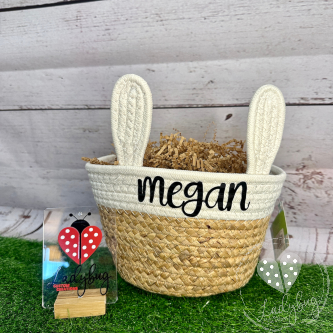 Personalized Rope Bunny Basket - Easter Basket