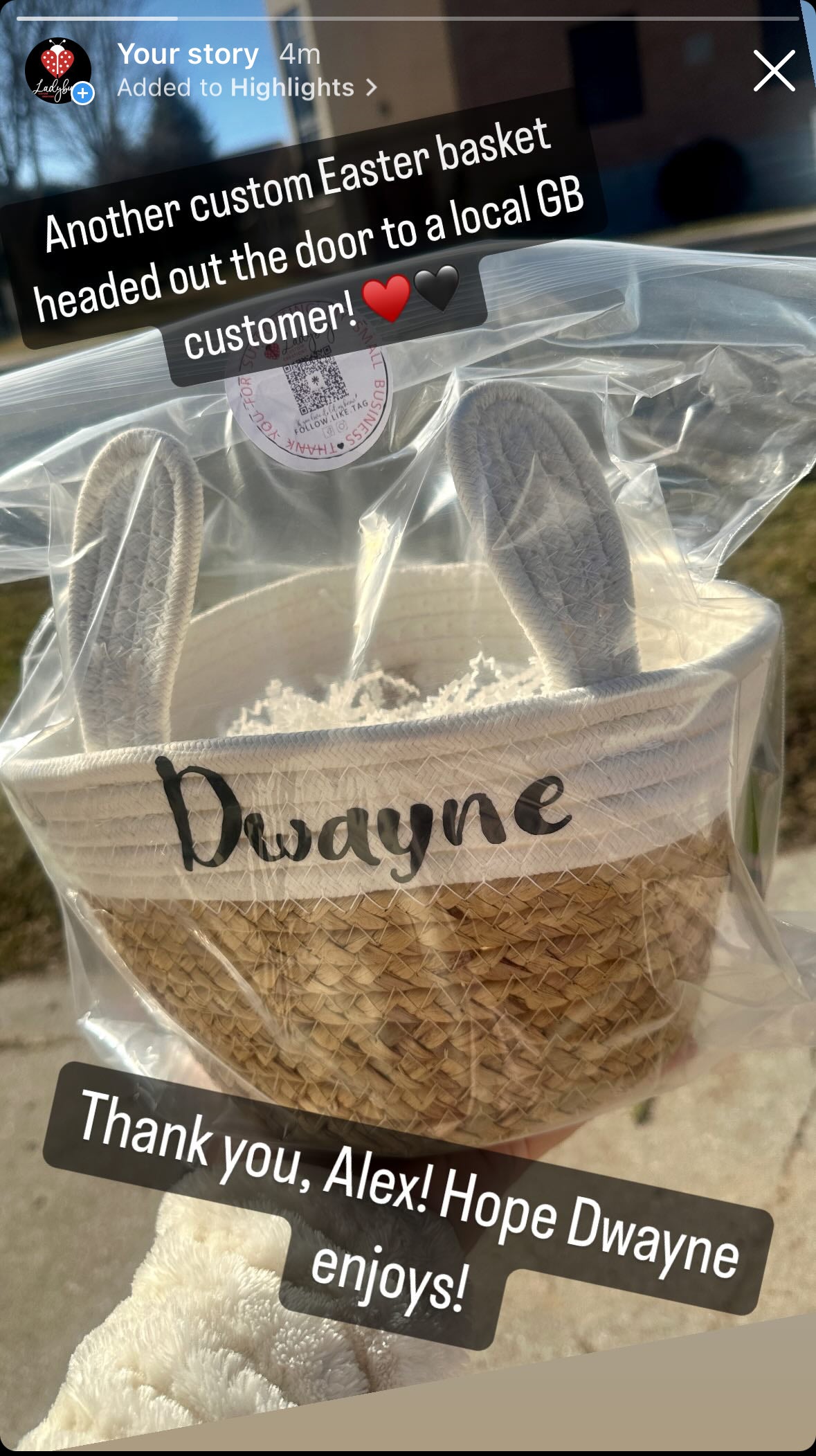 Personalized Rope Bunny Basket - Easter Basket