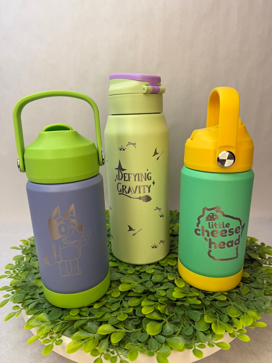 "Defy Gravity & Shine" Engraved 28oz Stainless Steel Water Bottle