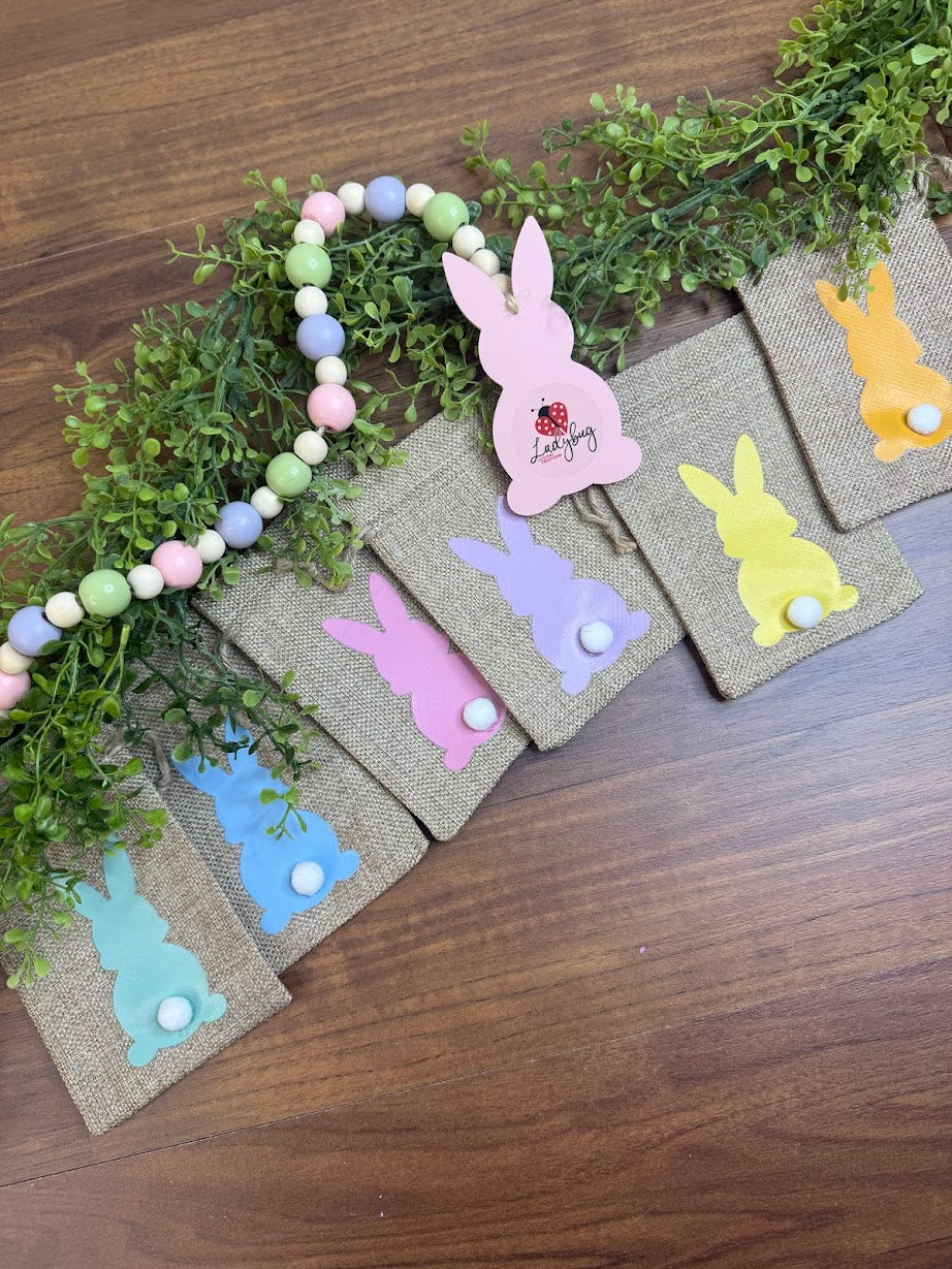 Burlap Easter Bunny Treat Favor Bags