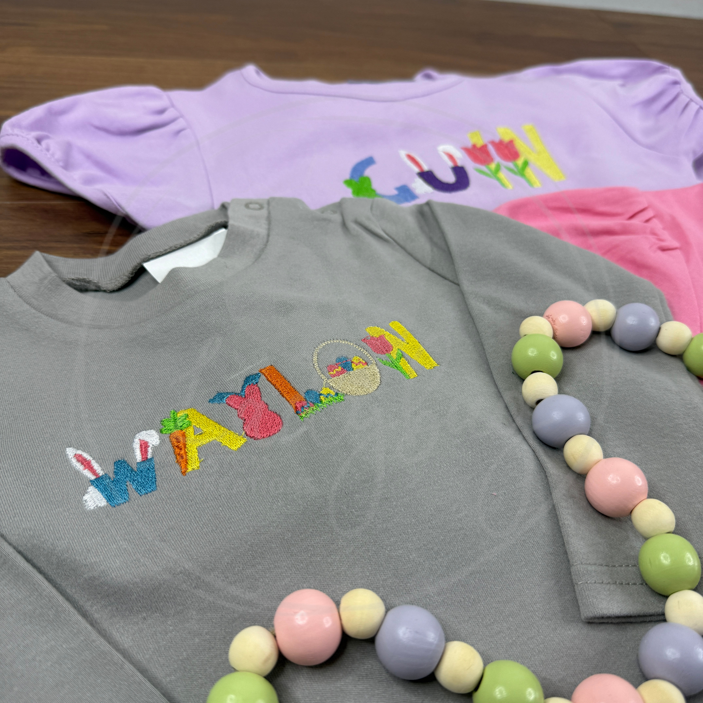 Personalized Easter Embroidered Puff Boys One Piece Romper