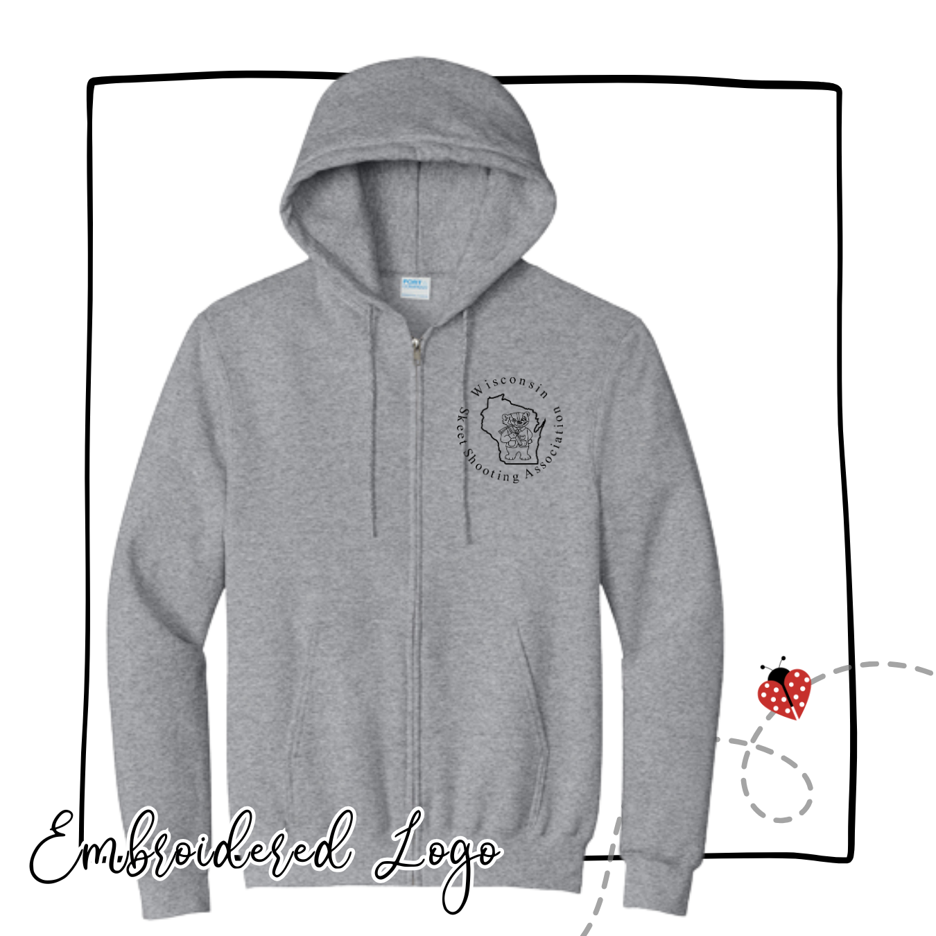 WSSA Full Zip Up Hoodie - Embroidered Logo