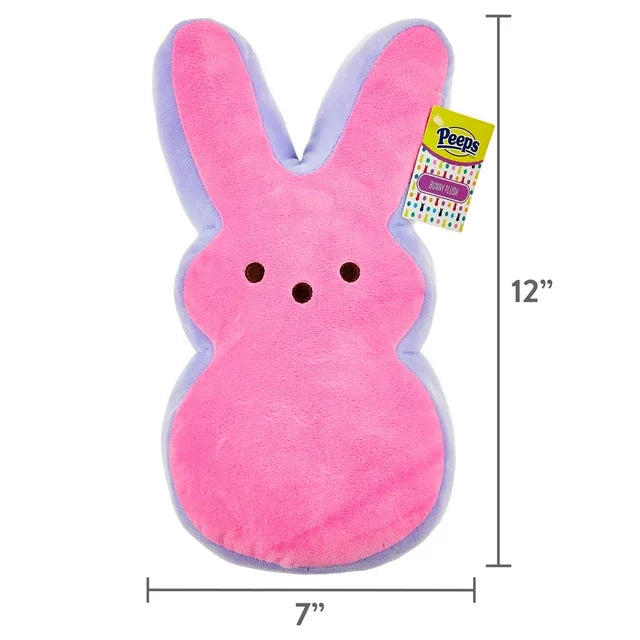 Peeps Medium Dual Color Marshmallow Bunny Plushie - 12in