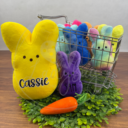 Personalized Peep Medium Marshmallow Bunny Plushie - 10in