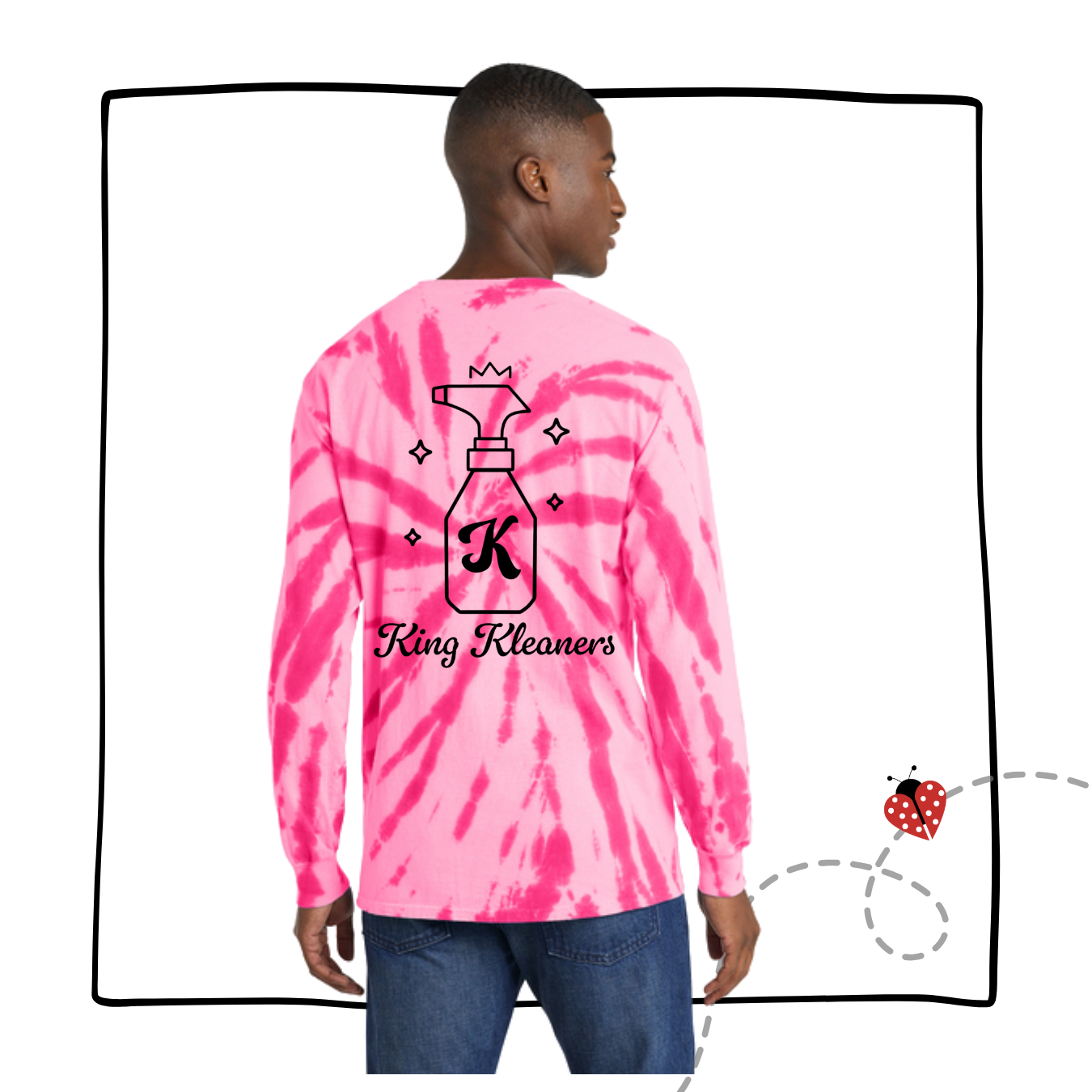 King Kleaners Pink Tie-Dye Long Sleeve Shirt