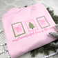 Coquette Bow Christmas Sweatshirt – Pink Bow Embroidered Postage Stamp Crewneck
