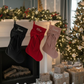 Pink Velvet Bow Personalized Christmas Stocking - Embroidered