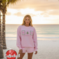 Coquette Bow Christmas Sweatshirt – Pink Bow Embroidered Postage Stamp Crewneck