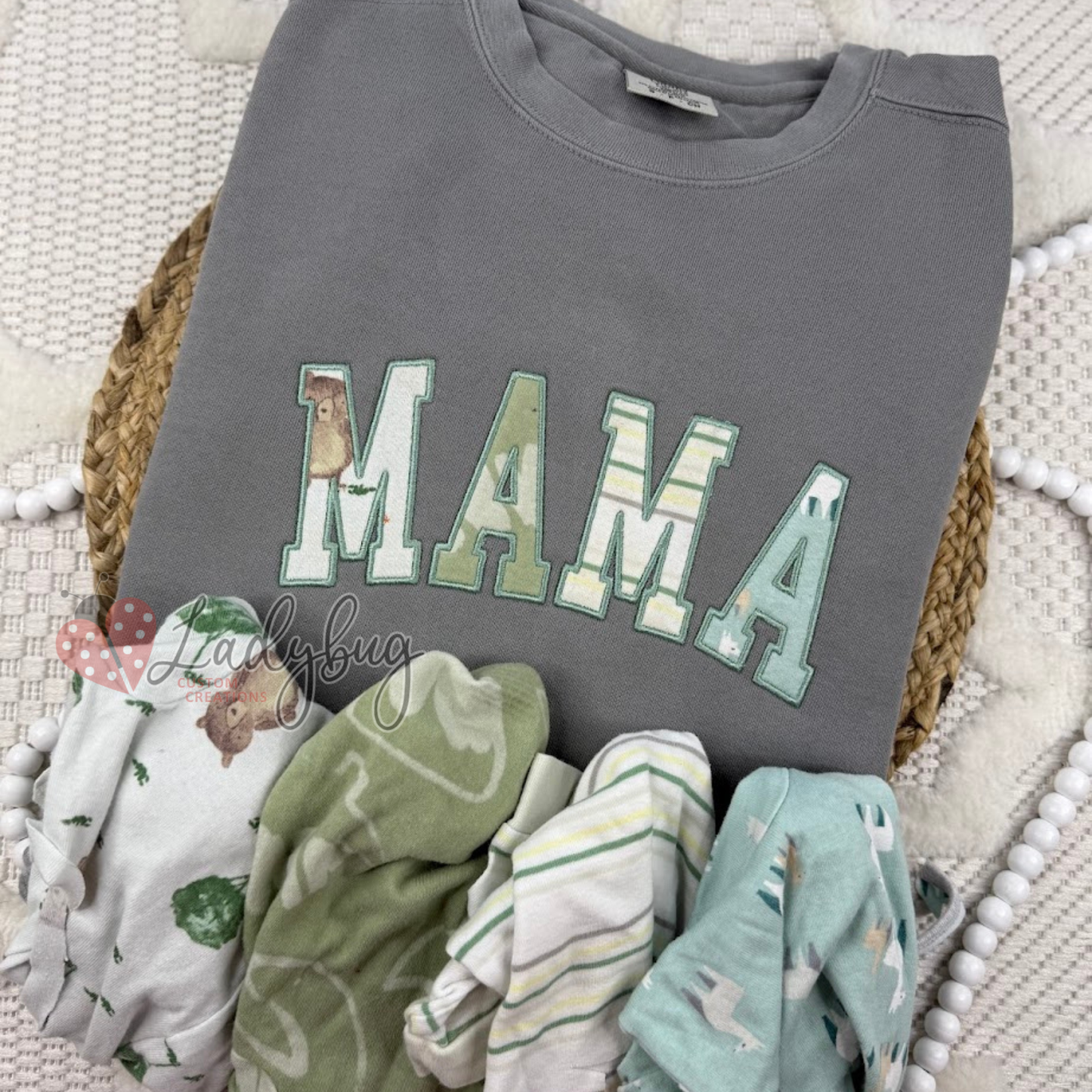 MAMA Sweatshirt - Custom Baby Keepsake Sweatshirt – Made From Your Child’s Outfits & Blankets