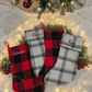 Buffalo Plaid Stocking - Embroidered Name