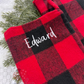 Buffalo Plaid Stocking - Embroidered Name