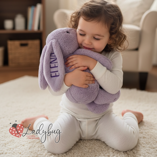 Personalized Name Embroidered Bunny - 16" Plushie
