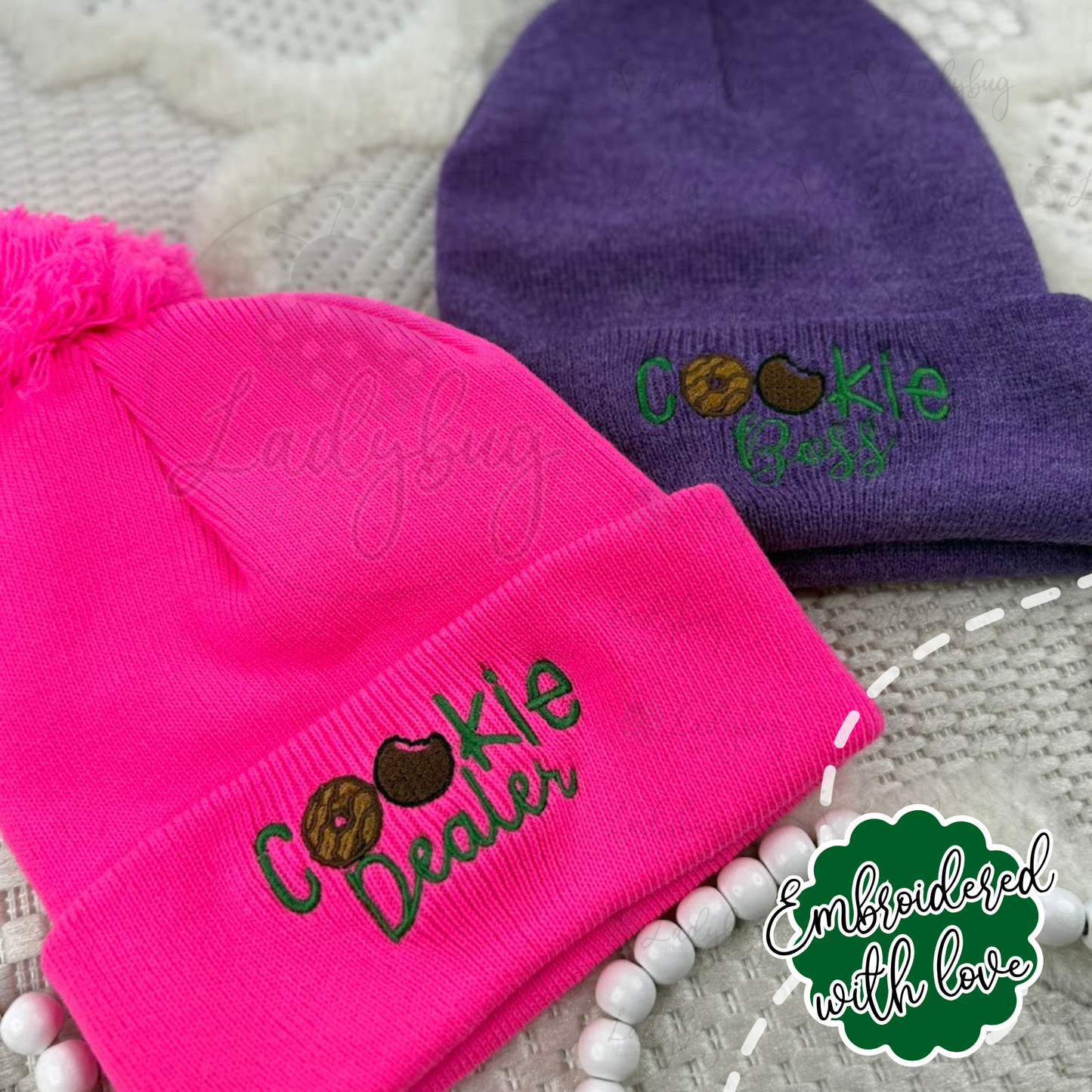 Girl Scout Cookie Dealer or Boss Beanie - Embroidered Hat