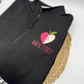 Personalized Teacher Quarter Zip - Apple Heart with Name