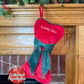 Dog Bone Velvet Personalized Christmas Stocking - Embroidered