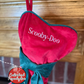 Dog Bone Velvet Personalized Christmas Stocking - Embroidered