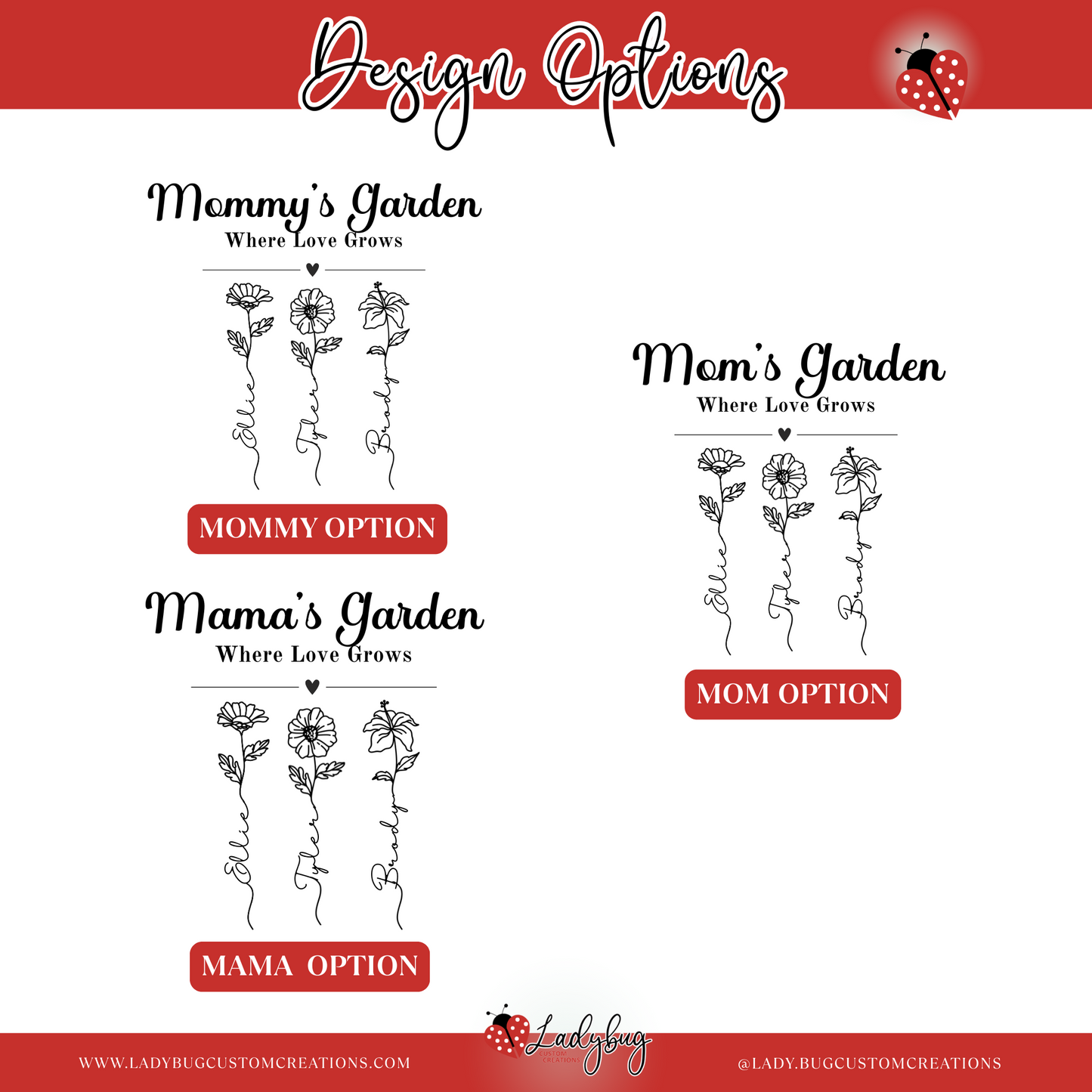 Personalized Mother’s Day Tumbler | 30oz Laser Engraved "Mama's Garden" or "Grandma's Garden" | Custom with Kids' Names | Gift for Mom or Grandma