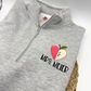 Personalized Teacher Quarter Zip - Apple Heart with Name