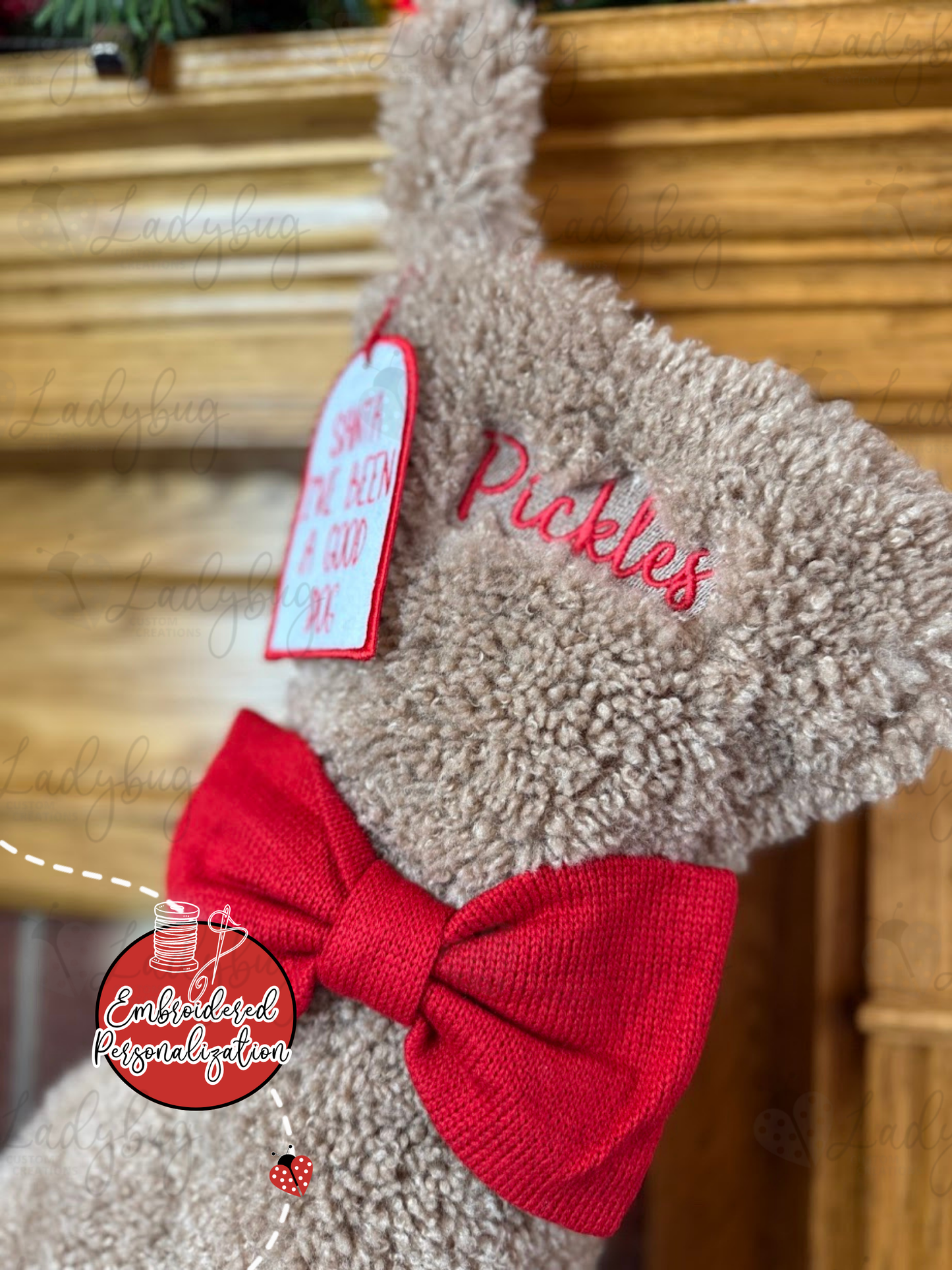 Furry Bone Personalized Christmas Stocking - Embroidered