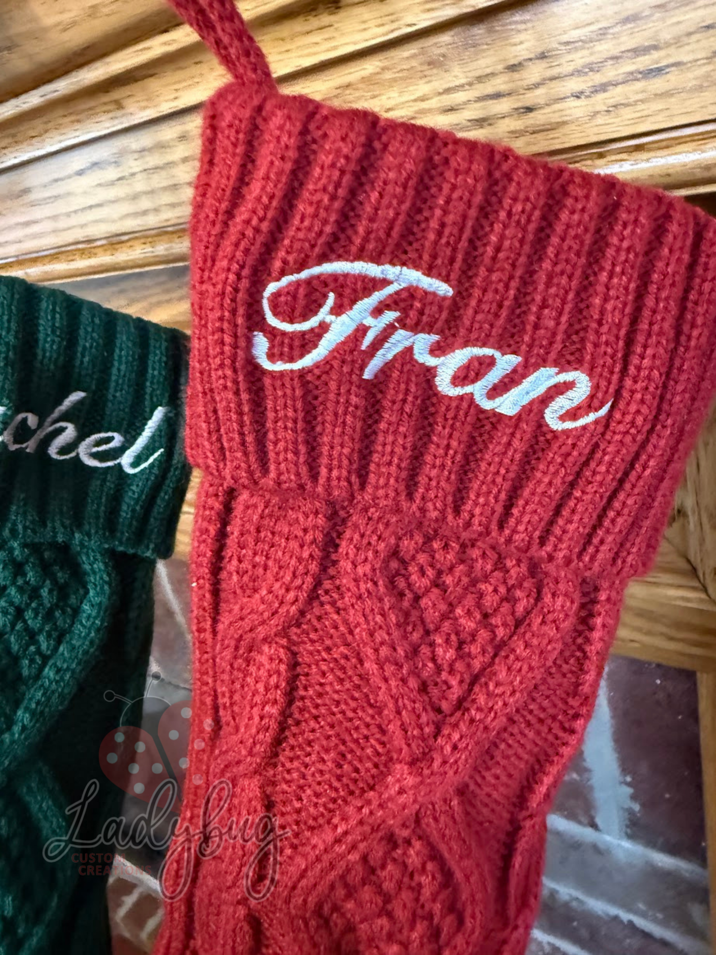 Classic Knit Christmas Stocking Personalized Christmas Stocking - Embroidered