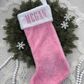 PLush Faux Fur Santa Stocking - Embroidered Name
