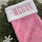 PLush Faux Fur Santa Stocking - Embroidered Name
