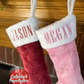 PLush Faux Fur Santa Stocking - Embroidered Name