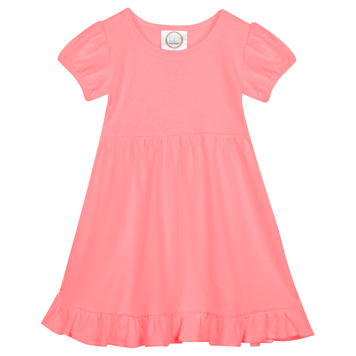 Personalized Easter Embroidered Puff Sleeve Ruffle Dress