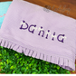 Personalized Seersucker Ruffle Kids Beach Towel, Custom Name Cotton Summer Pool Towel