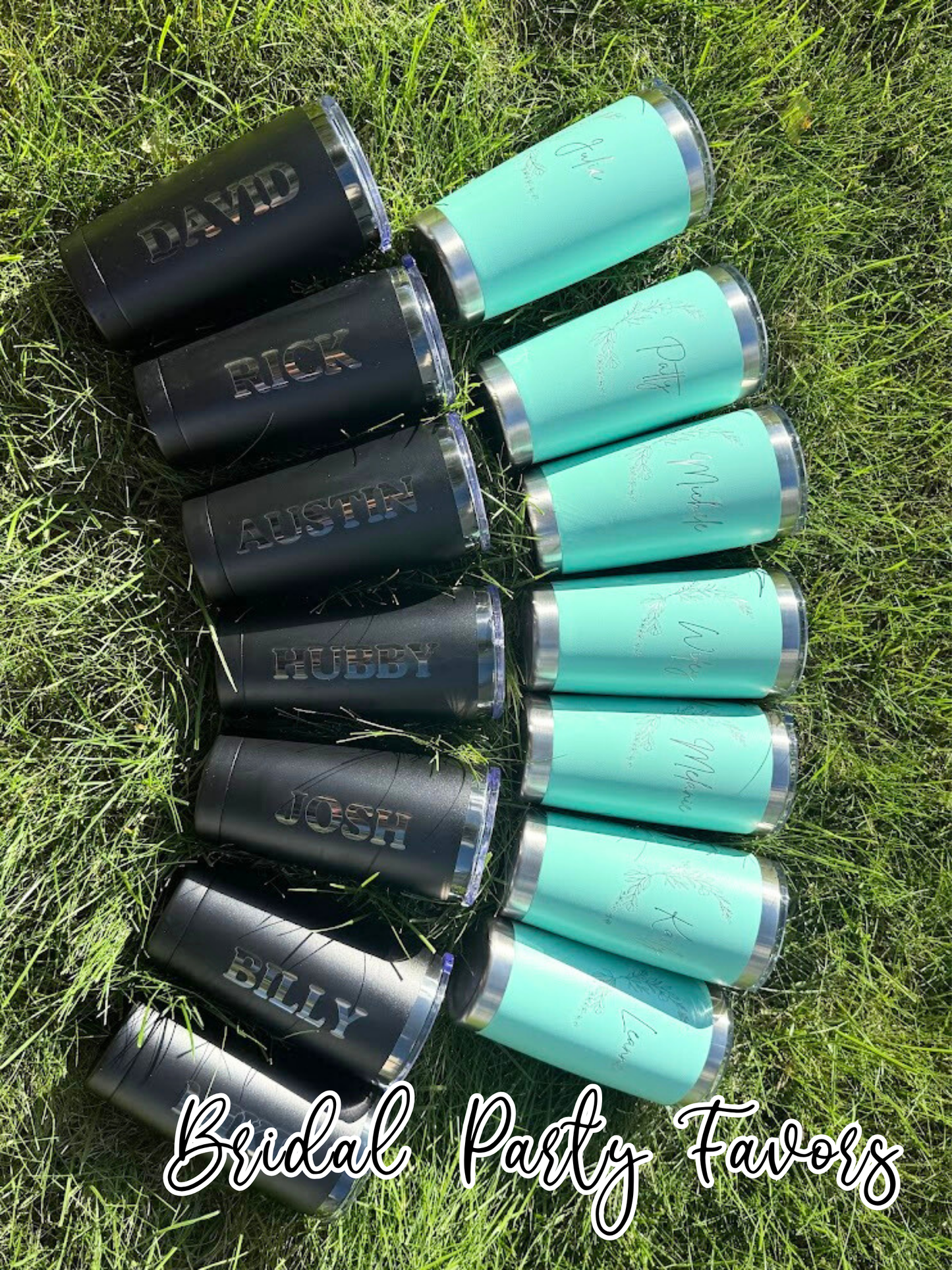 20oz Laser Engraved Tumblers | Custom Logo Upload or Name | Corporate Gifts | Bridal Party Cups