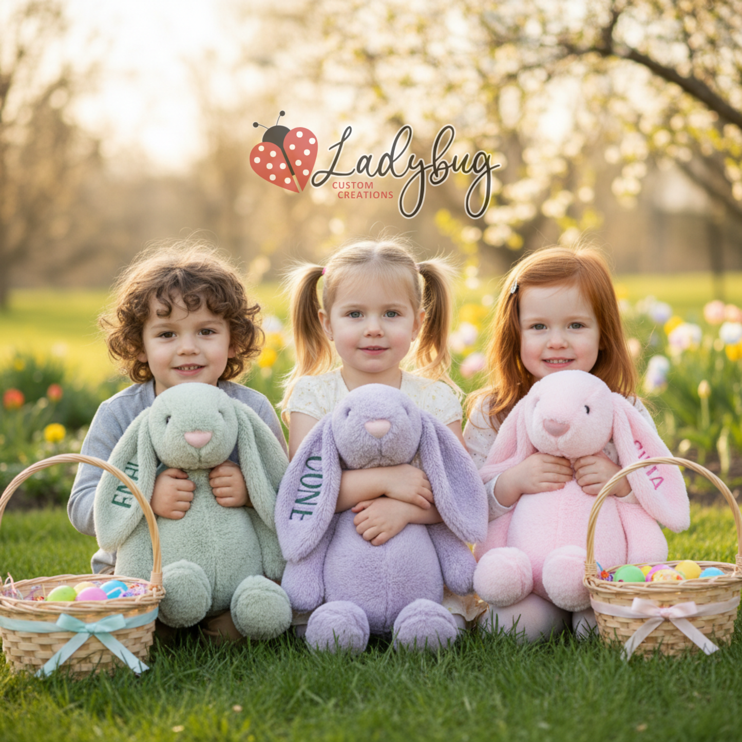 Embroidered Easter Bunny - 16" Plushie