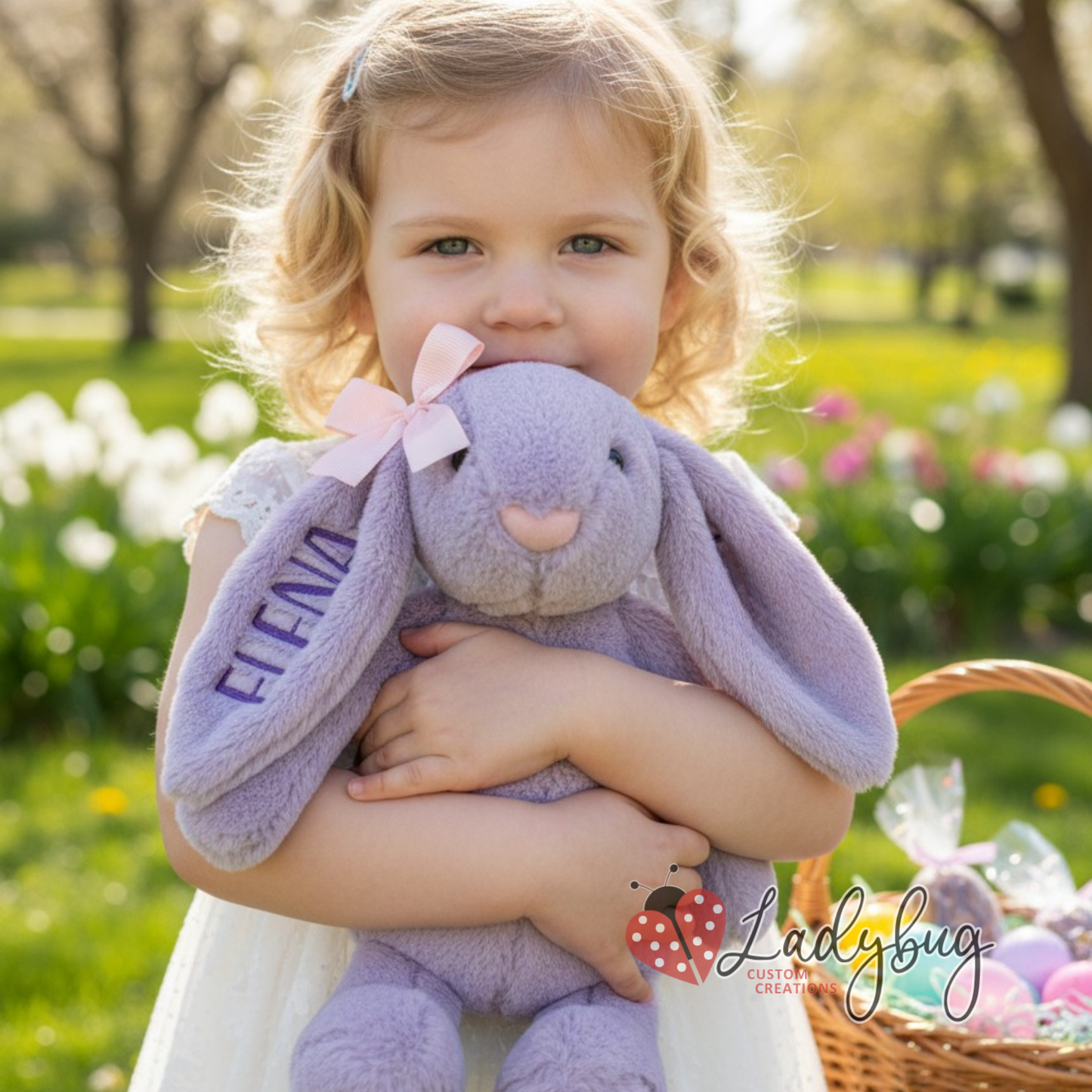 Embroidered Easter Bunny - 16" Plushie