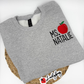 Embroidered Teacher Name Crewneck with Apple