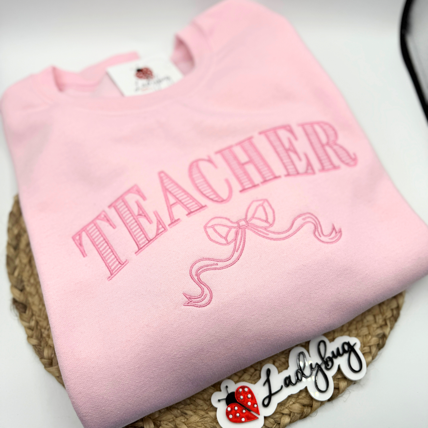 Teacher Crewneck Sweatshirt with Bow