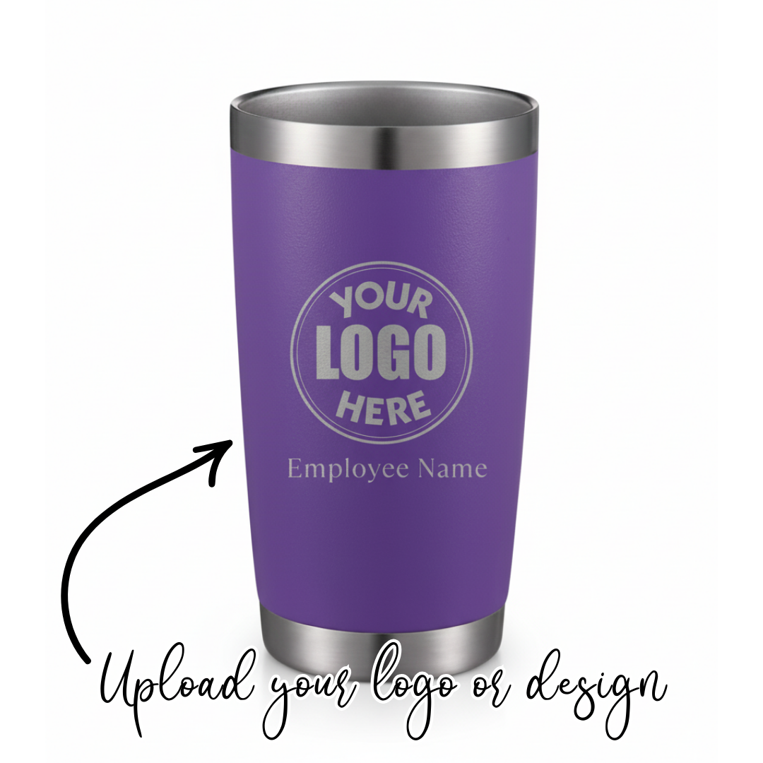20oz Laser Engraved Tumblers | Custom Logo Upload or Name | Corporate Gifts | Bridal Party Cups