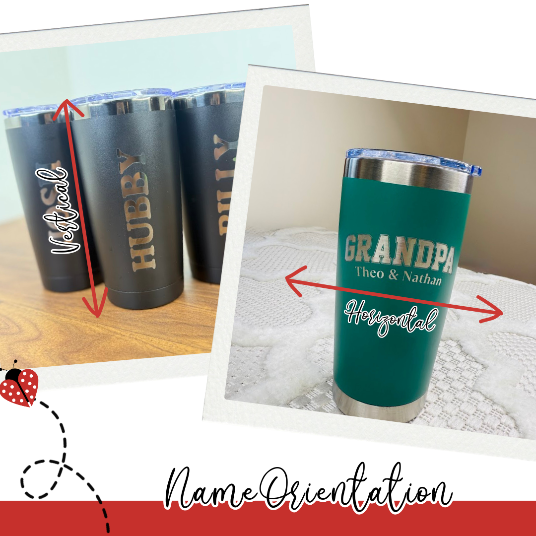 20oz Laser Engraved Tumblers | Custom Logo Upload or Name | Corporate Gifts | Bridal Party Cups