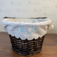 Embroidered Personalized Easter Wicker Basket with Bow Font