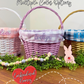 Embroidered Personalized Easter Wicker Basket - Blue Plaid