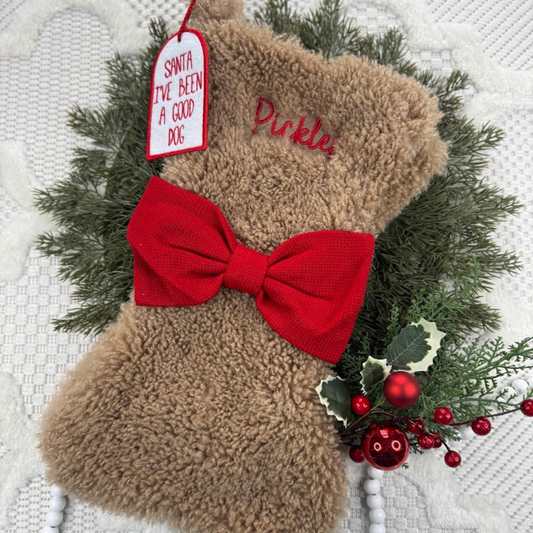 POttery barn dog stocking dupe