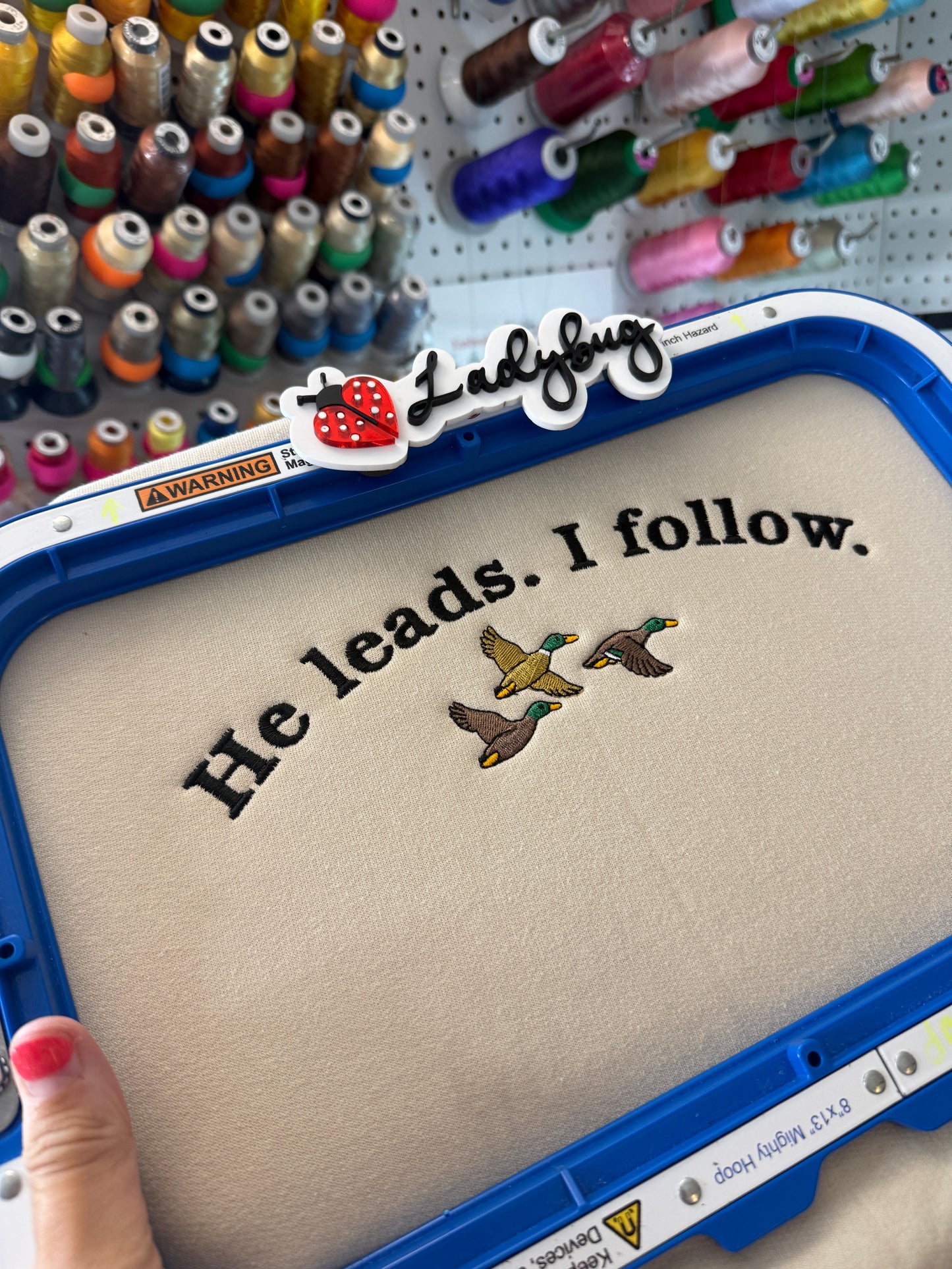 He Leads I Follow Duck Crewneck | Faith & Hunting Sweatshirt