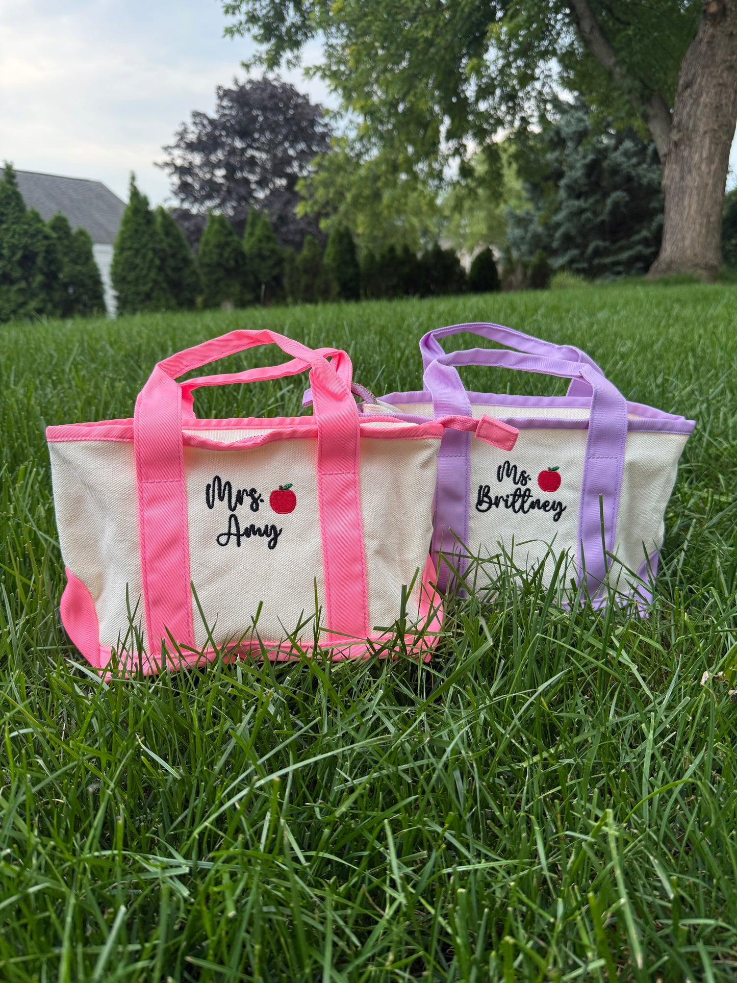 Personalized Teacher Mini Tote Bag - Embroidered