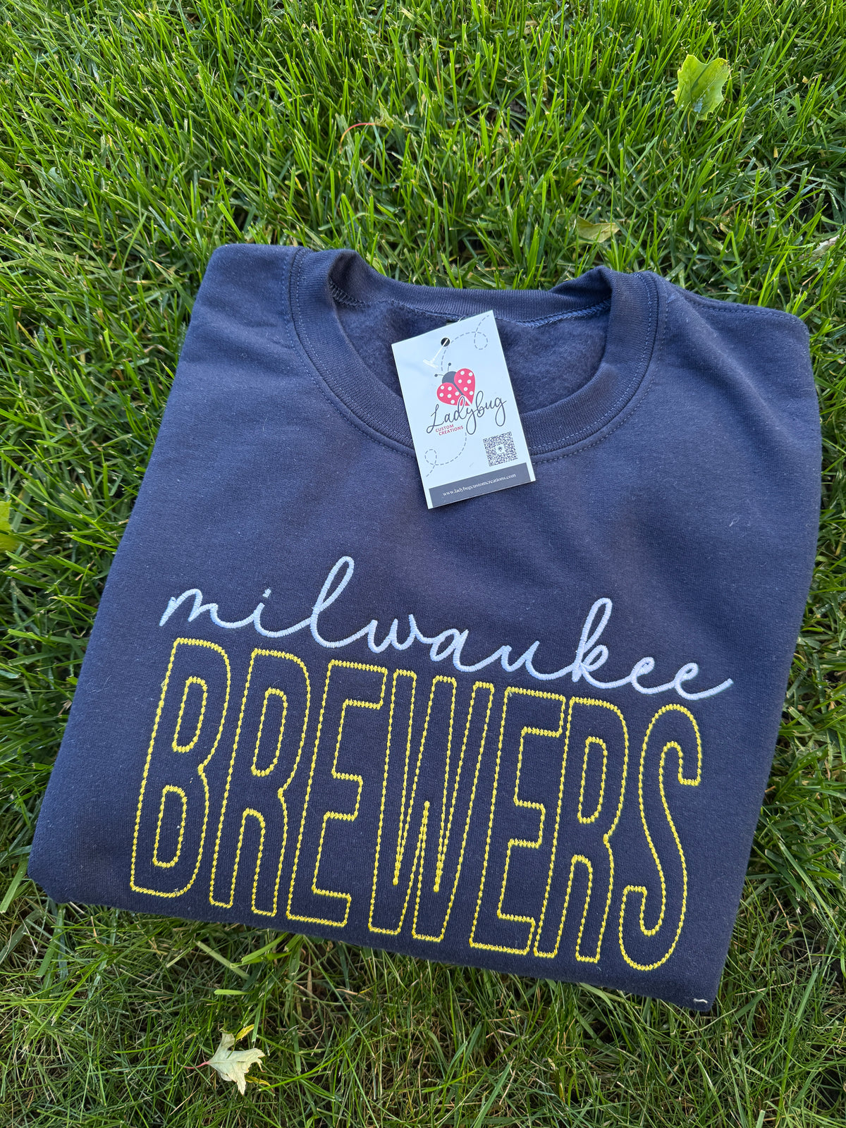 Milwaukee Baseball Diamond Stitched Embroidered Crewneck