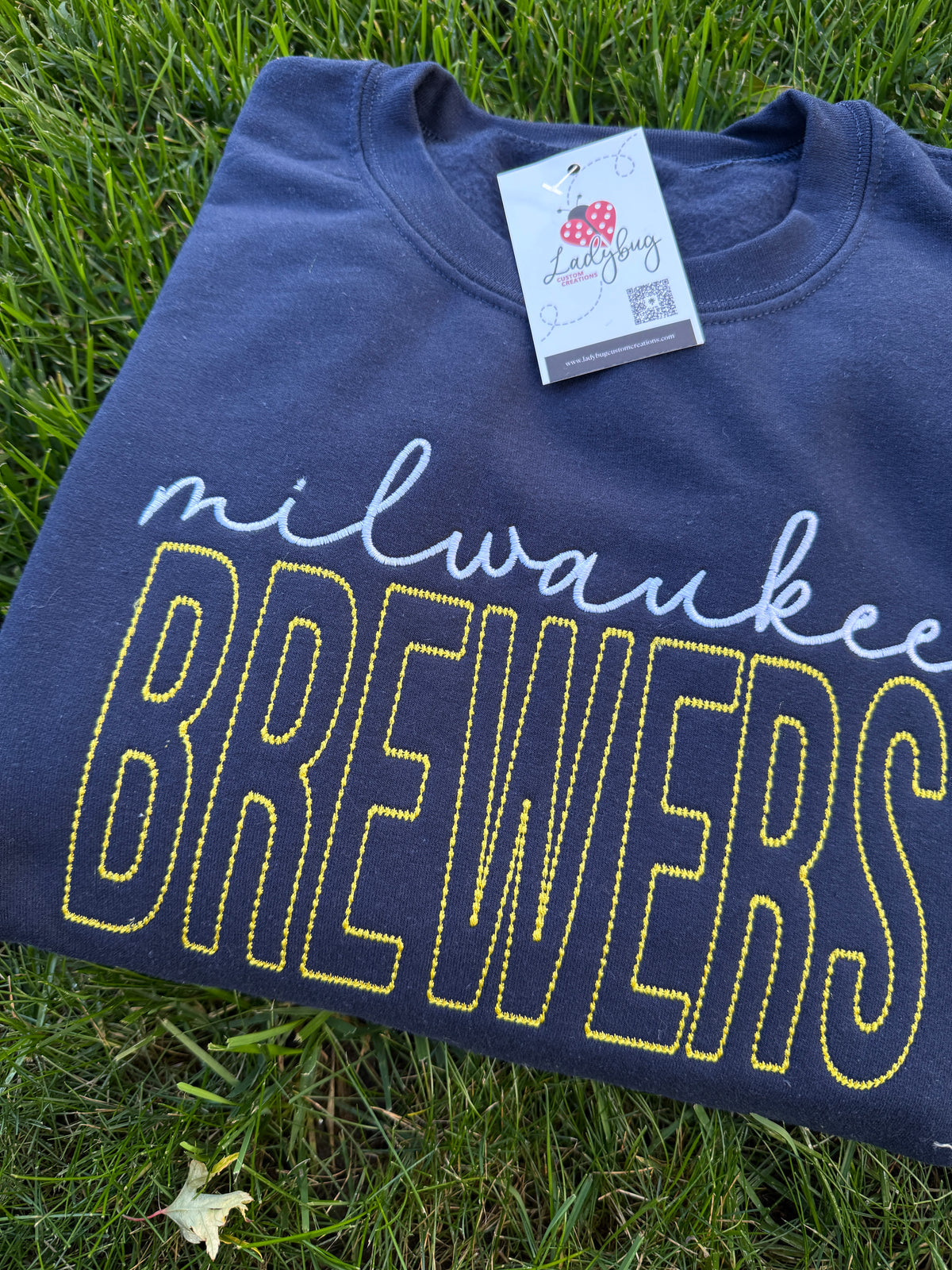 Milwaukee Baseball Diamond Stitched Embroidered Crewneck