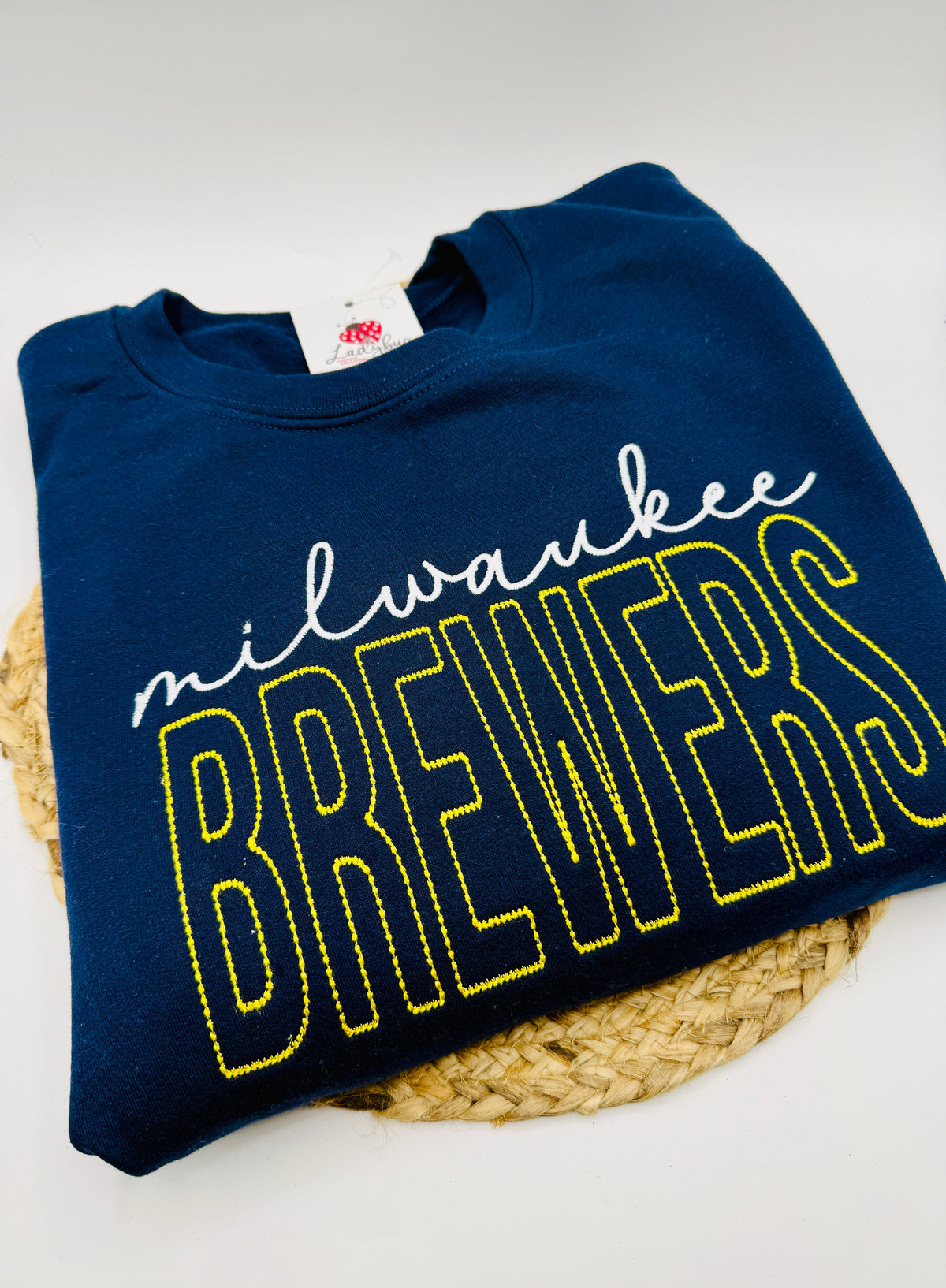 Milwaukee Baseball Diamond Stitched Embroidered Crewneck