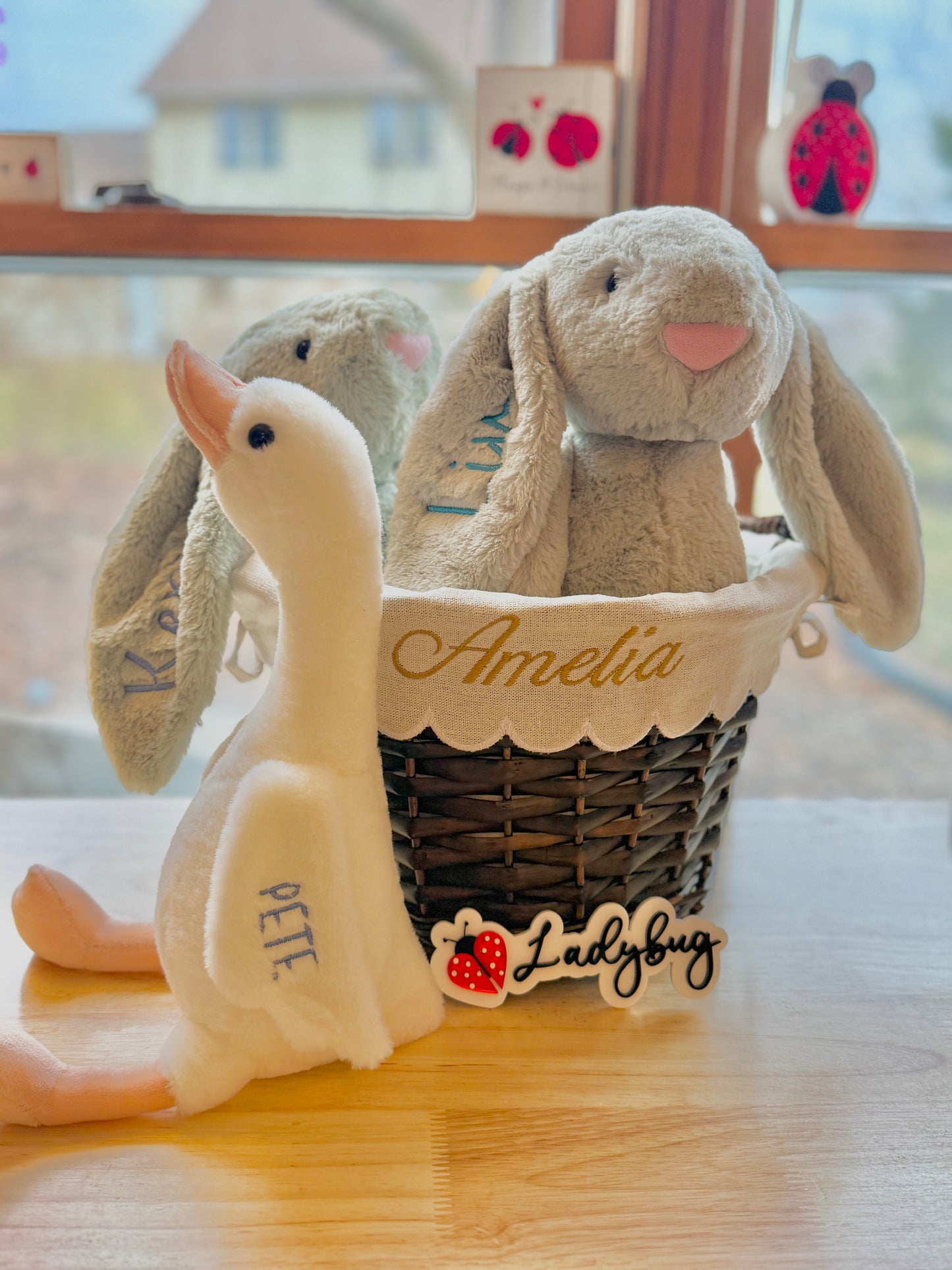 Embroidered Plush Goose - Custom Embroidered Baby Name Stuffed Animal